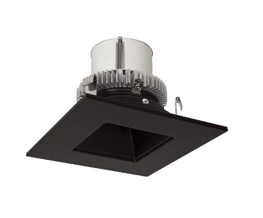 Nora Lighting NLCBC2-45635BB/10LE4EM 4" Cobalt Click LED Retrofit Square Reflector Black Reflector / Black Flange 120V-277V input; Triac / ELV / 0-10V dimming, Lumens 1000lm, Wattage 12W, Color Temperature 3500K, Pre-Wired for Emergency