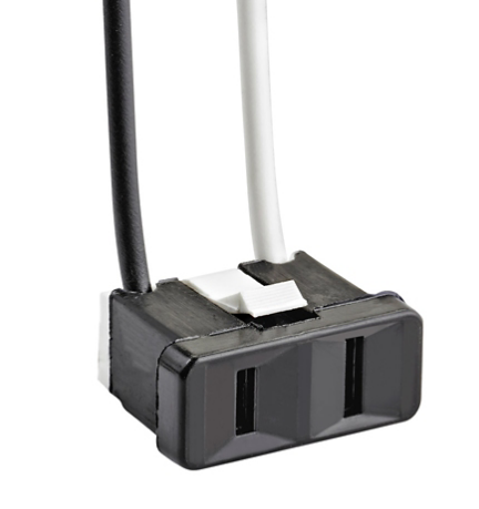 Leviton 1306 Snap-In Receptacle, 15A, 125V, Straight Blade, Non-Grounding