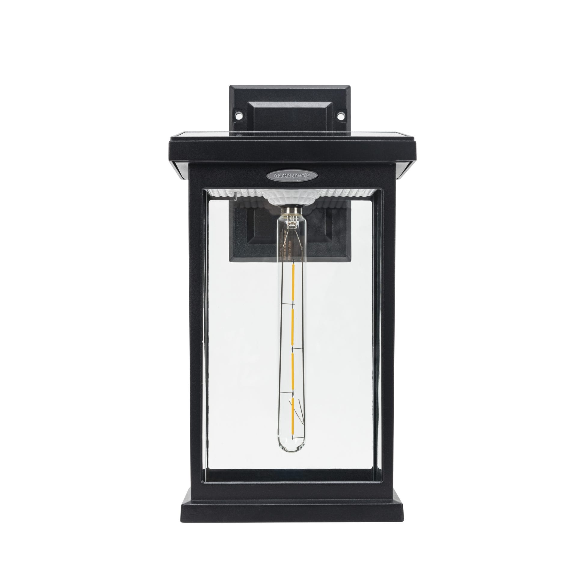Gama Sonic 130B50010 Modern Farmhouse Solar Wall Light, Black Finish