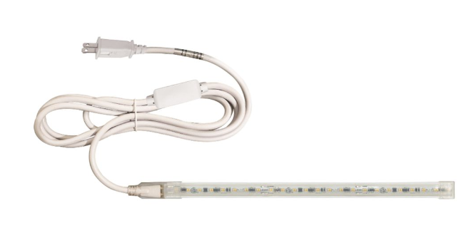 Nora Lighting NUTP13-W3-12-940/CPSP Custom Cut 3-ft Continuous LED Tape Light 330lm / 3.6W per foot with Mounting Clips and 8' Cord & Plug with Surge Protector, Voltage 120V, Color Temperature 4000K