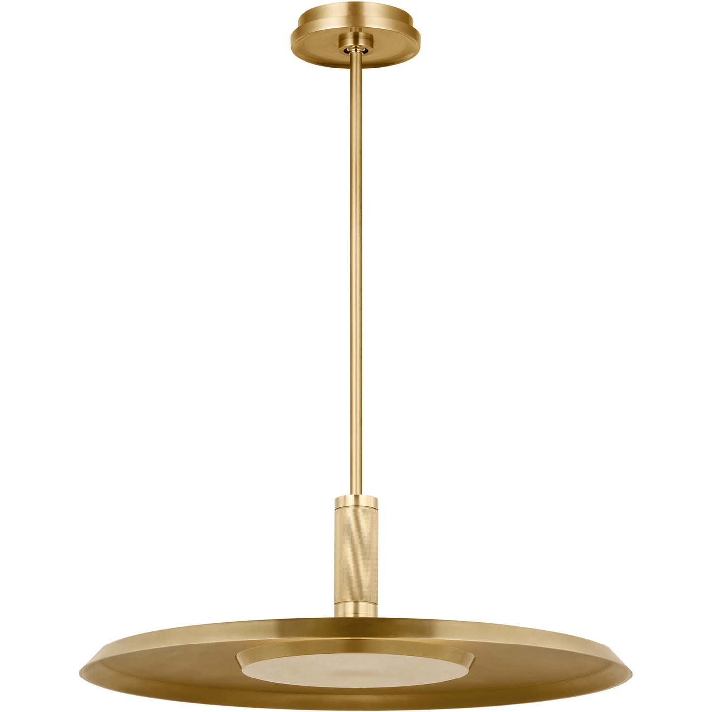 Visual Comfort Architectural AKPD17127NB Modern Saucer Pendant - Lamp Color: 2700K - Finish: Natural Brass