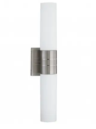 Nuvo 60-2936 Link Wall Sconce Light, Vertical Tube, 2-light, Brushed Nickel