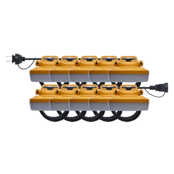 SATCO S13169 Hi-Pro LED Temporary String Light, 10 Interconnected Lamps, Wattage 120W, Color Temperature 5000K, 100FT Integrated Cord, Voltage 120V