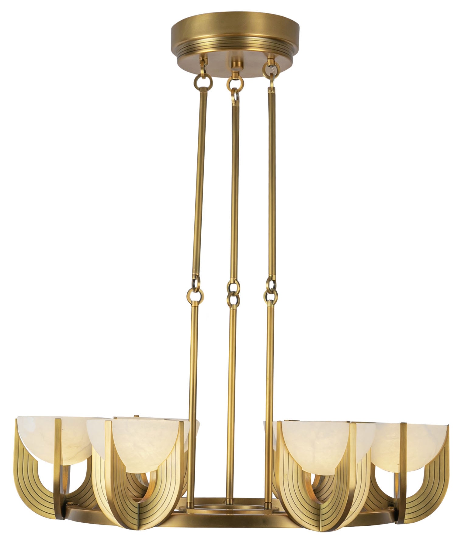 Alora Lighting CH362627VBAR-UNV Colette LED 27.25 inch Chandelier Ceiling Light in Vintage Brass and Alabaster