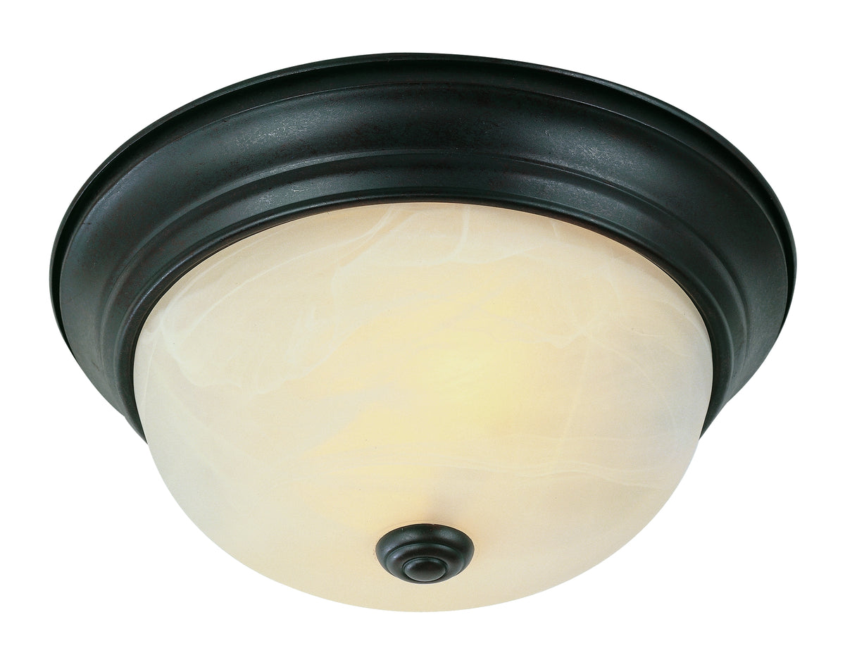 Trans Globe Lighting 13617 ROB Browns flush mount ceiling light in rubbed oil bronze with marbleized glass