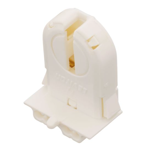 Leviton 13653-WP Linear Fluorescent Lamp Holder, Medium Base, w/ Panel Locator Post - White (660W)