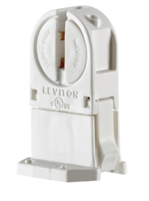 Leviton 13654-TNP Miniature Base, T5 Bi-pin, Standard Fluorescent Lampholder, Tall Profile, Snap-in Or Slide-on, Lamp-lock, Quickwire 18awg Solid Or Str Tinned (White)