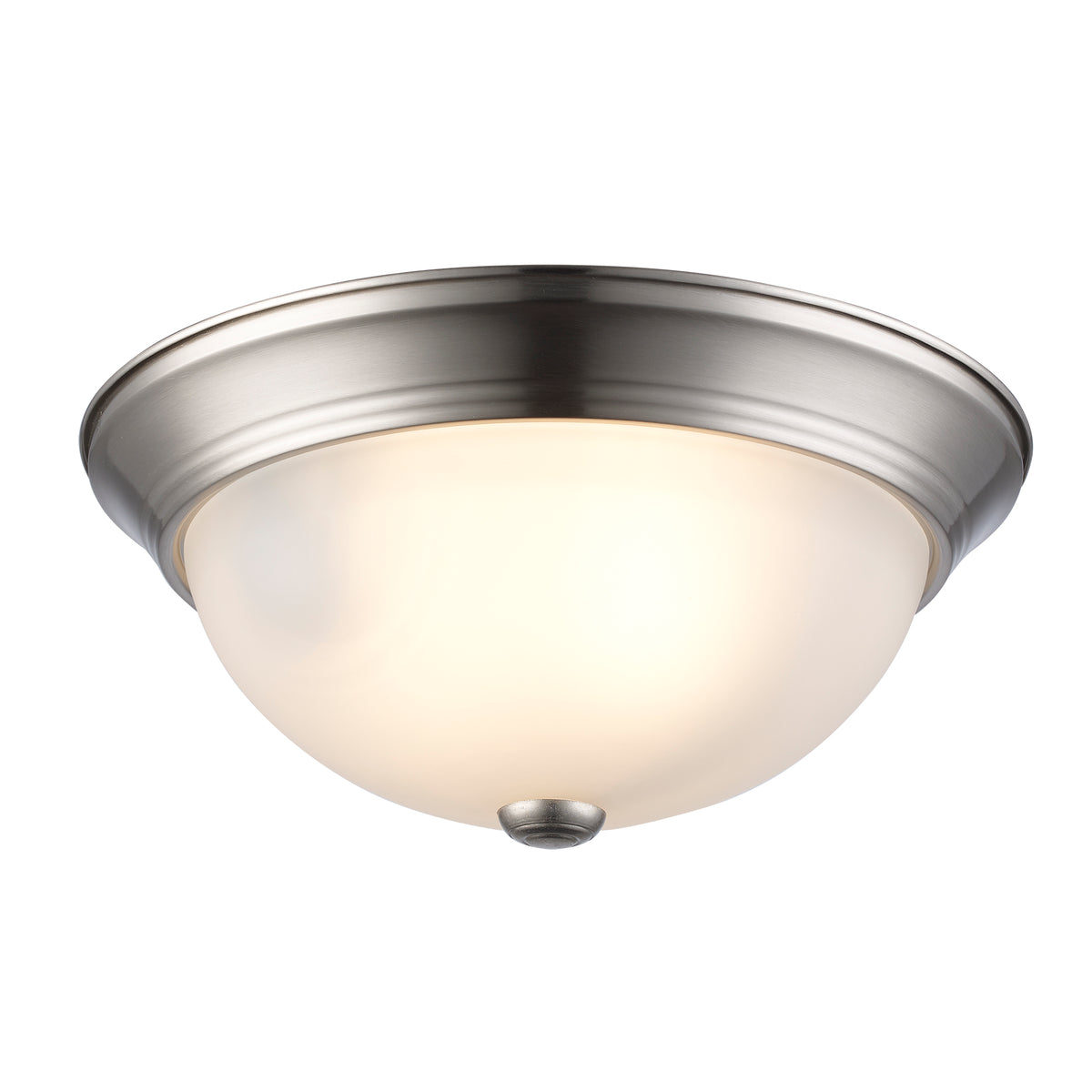 Trans Globe Lighting 13718 BN Bowers 2 Light Brushed Nickel Flush Mount Ceiling Light