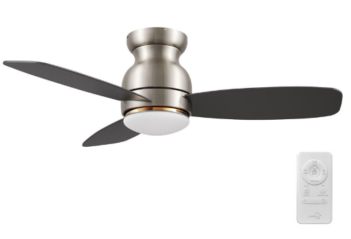 Carro USA SFR443Q-L12-S2-1-FM Trento Contemporary LED 44" Ceiling Fan, Brushed Nickel Finish