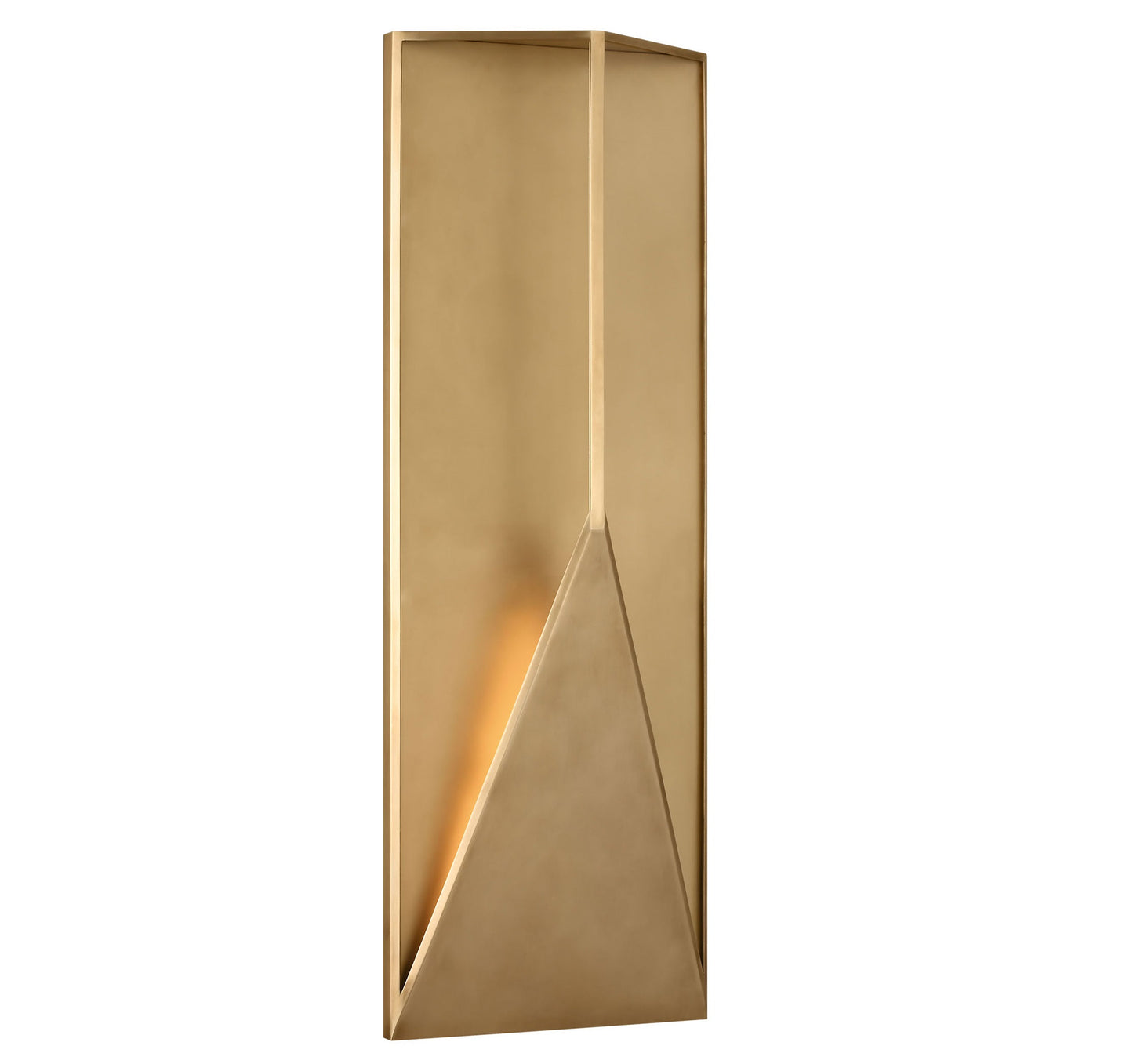 Visual Comfort Architectural KWOWS69127HABCG Kelly Wearstler Punto 22.2", 11W Hand Rubbed Antique Brass LED Outdoor Wall Lantern 2700K Integrated LED