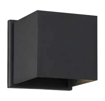Nuvo 62-1466 LED Square Wall Sconce, Dimmable, Wattage 5W, Lumens 240 lm, Color Temperature 3000K, Black