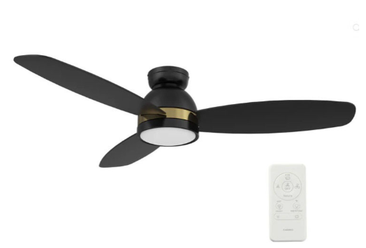 Carro USA SFR523Q5-L12-B2-1-FMA Fremont Modern with Gold LED 52" Ceiling Fan, Black Finish
