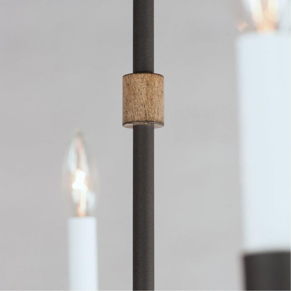 Maxim Lighting 14446DWBK Franklin 6 Light Distressed Wood Black Chandelier - Wood Accent Detail