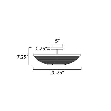 Maxim Lighting 14460BRNAB Rattan 3 Light Natural Aged Brass Wall Sconce - Dimension Diagram
