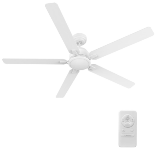 Carro USA CFR605J-N10-W1-1 Dunkirk Modern White 60" Ceiling Fan, White Finish