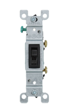 Leviton 1451-2 Single-Pole Framed Grounding Toggle Light Switch, 120V, Brown Finish