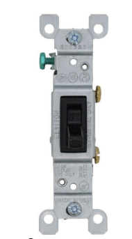 Leviton 1451-2E Single-Pole Framed Grounding Toggle Light Switch, 120V, Black Finish