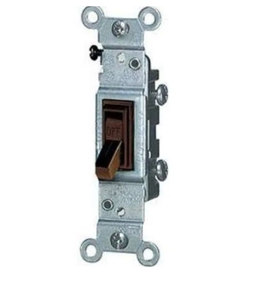 Leviton 1453-CP Toggle Switch, 15 Amp, 120 Volt, Brown