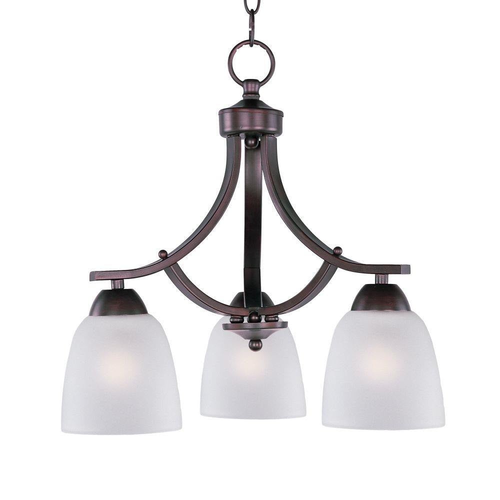 Maxim Lighting 11223FTSN Axis 3 Light 18 inch Satin Nickel Chandelier Ceiling Light