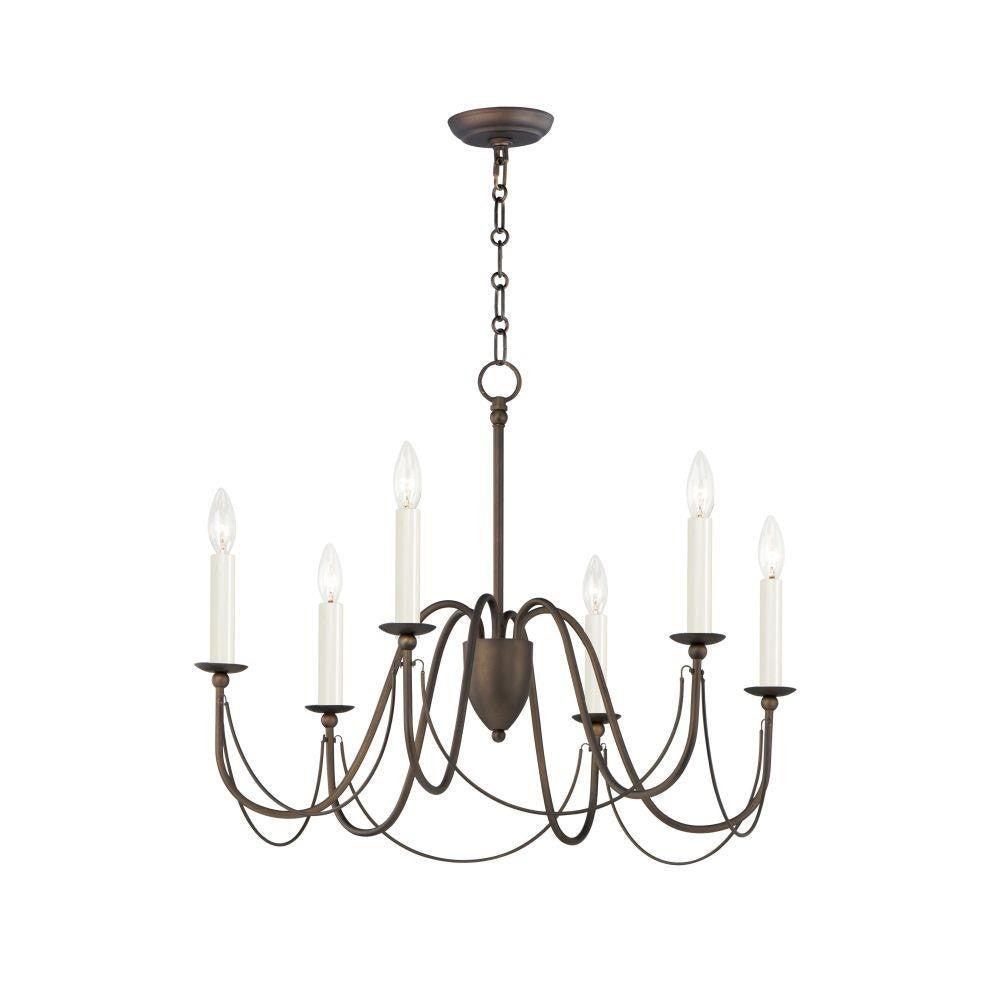 Maxim Lighting 12166CHB Plumette 6 Light 28 inch Chestnut Bronze Chandelier Ceiling Light