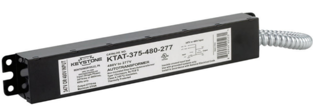Keystone KTAT-375-480-277 /SF-IP 375VA Step Down Transformer, 480-347V Input, 277V Output, Single Phase, Single Flex