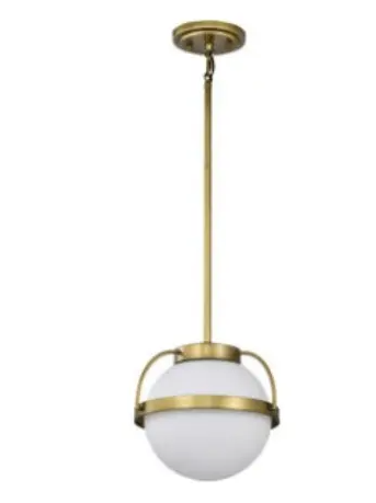 Nuvo 60-7783 Lakeshore Small Pendant Light Fixture w/o Bulb, Voltage 120V, Natural Brass