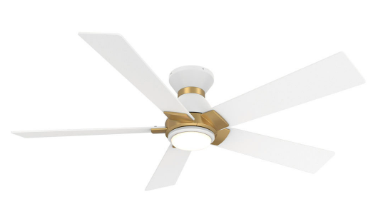 Carro USA SFR485J1-L11-W1-1G-FMA Ascender Contemporary with Gold LED 48" Ceiling Fan, White Finish