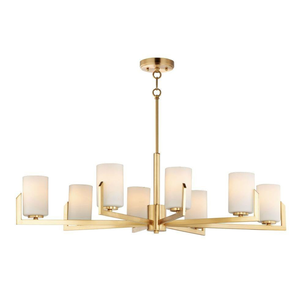 Maxim Lighting 21288SWSBR Dart 8 Light 28 Inch Satin Brass Chandelier Ceiling Light