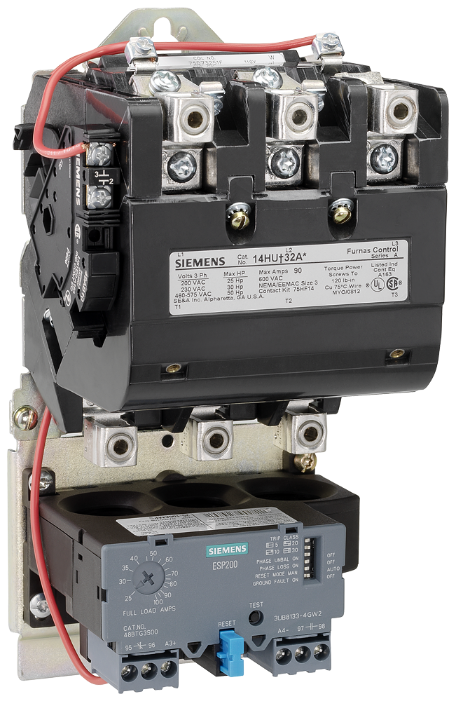 Siemens 14JUH32AA Starter, FVNR SZ4, 50-200Amps, Open, 120/240