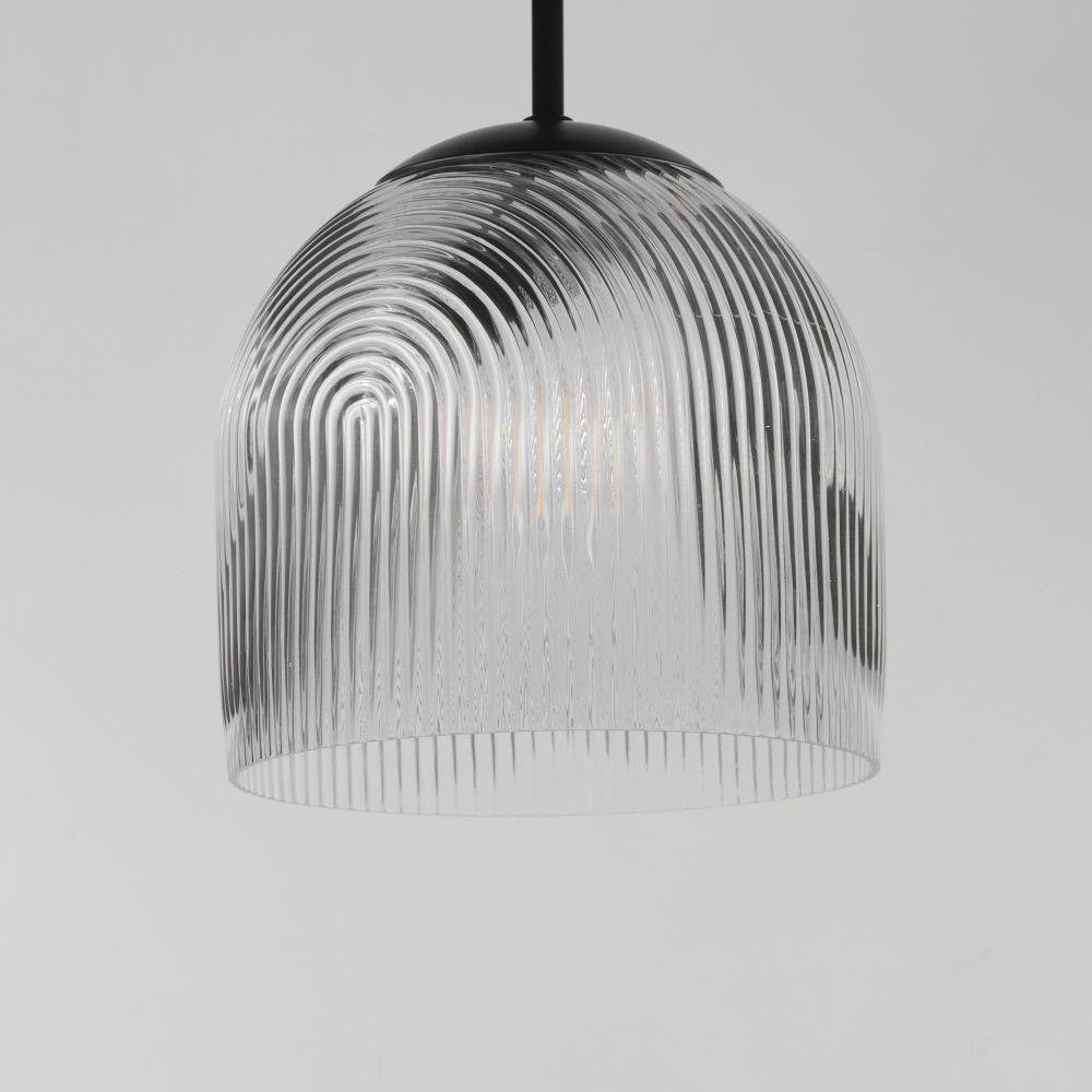 Maxim Lighting 15121CRBK Dune 1 Light Matte Black Pendant - Close-Up Angle View