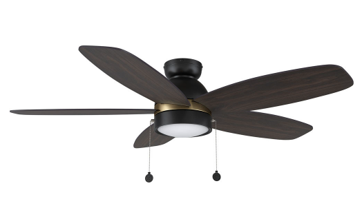 Carro USA CFP525Q5-L11-BG-1-FMA Greenwood Modern LED 52" Ceiling Fan, Black/Gold Finish