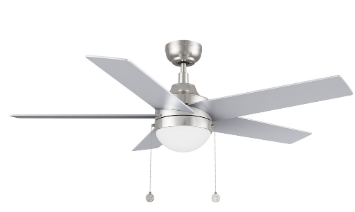 Carro USA CFP525E6-L11-SJ-1 Malta Contemporary LED 52" Ceiling Fan, Brushed Nickel/Silver