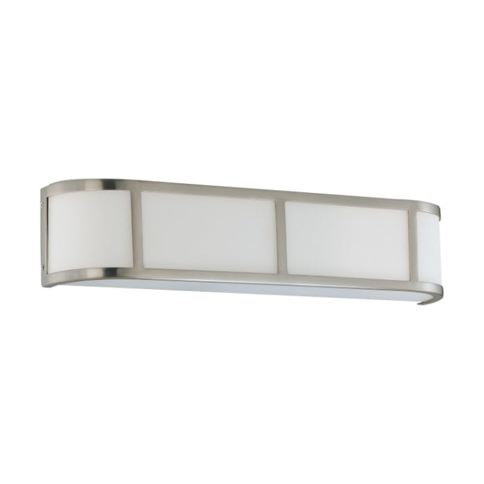 Nuvo 60-2873 5 in. Odeon 3-Light Wall Sconce, Brushed Nickel / Satin White Glass