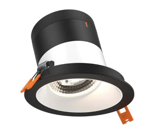 Dals Lighting RC03-CC-35-SLWH-TBK Versa 3" LED Sloped Recessed Downlight, Selectable Wattage 8W,10W,12W, Multi-Color Temperature, 1,000 Lumens, 35° Beam Angle, Voltage 120-347V, White Reflector / Black Trim