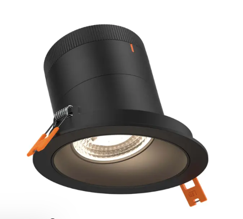 Dals Lighting RC03-CC-35-SLBK-TBK Versa 3" LED Sloped Recessed Downlight, Selectable Wattage 8W,10W,12W, Multi-Color Temperature, 1,000 Lumens, 35° Beam Angle, Voltage 120-347V, Black Reflector with Black Trim