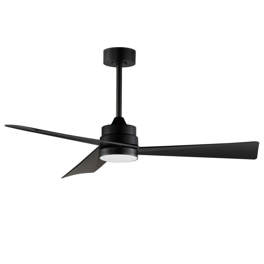 Maxim Lighting 88847WTCHL Vortex 3 Blade 52 Inch Charcoal Outdoor Ceiling Fan with Light Kit - White Background