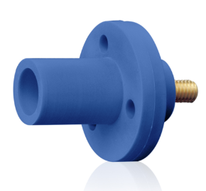 Leviton 15R21-UB 15 Series Cam-Type Male Panel Receptacle, .5" Threaded Stud, #8, #2 AWG, 150A Max, Type 3R "While-in-Use", Blue Finish