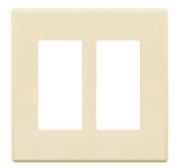SensorWorx SWX-199-SL-2P-LA Screwless Wall Plate, 2-Gang, Light Almond Finish