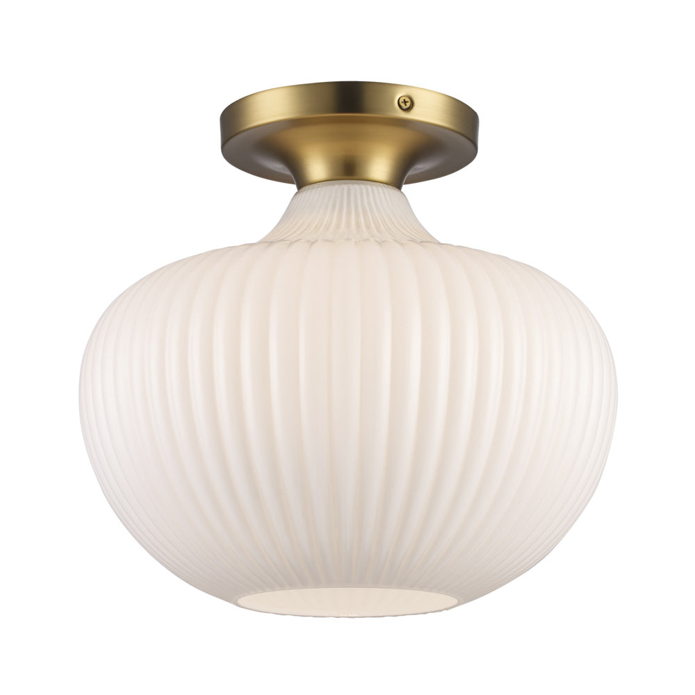 Trans Globe Lighting 16180 AG Aristo 1 Light Antique Gold Flush Mount Ceiling Light