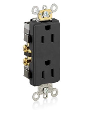 Leviton 16242-E Commercial Grade Decora Receptacle, 15 Amp, 125 Volt