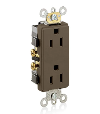 Leviton 16252 Commercial Grade Decora Receptacle, 15 Amp, 125 Volt