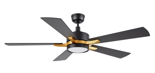 Carro USA SFR565E-L12-B2-1G Appleton Contemporary LED 52" Home Ceiling Fan, Black Finish
