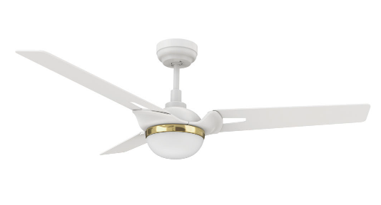 Carro USA SFR523A3-L12-W1-1A Bedford Modern with Gold LED 52" Home Ceiling Fan, White Finish