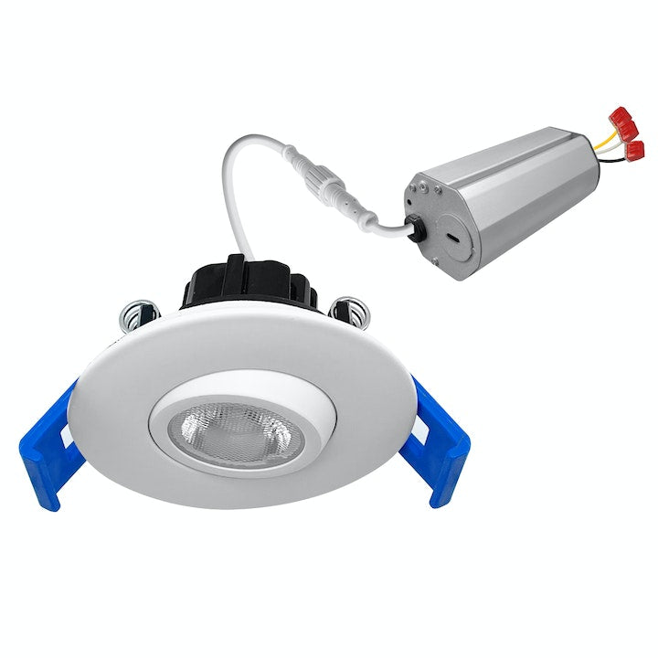 EnvisionLED LED-DLJBX-ADJ-2-5W-5CCT-WH 2-in 5W SnapTrim Downlight, Gimbal, Round, 120V, White Finish