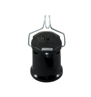 Leviton 167 Medium Base, Two-Piece, Keyless, Incandescent, Phenolic Lampholder, Pin-Type, Single Circuit, Feed-Through, Includes Hook - Brown