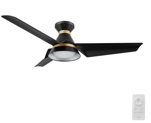Carro USA SFR523A1-L12-B2-1-FMA Kreis Contemporary Black with Gold LED 52" Home Ceiling Fan, Gold/Black Finish