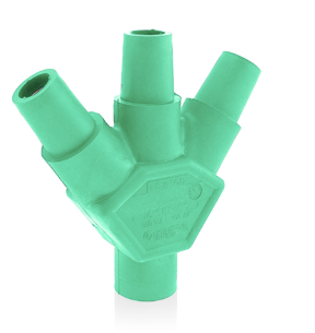 Leviton 16A23-UG 16 Series Taper Nose Multi-Way Connector, Cam-Type, Male-Female-Female-Female, 400A Max, Green Finish