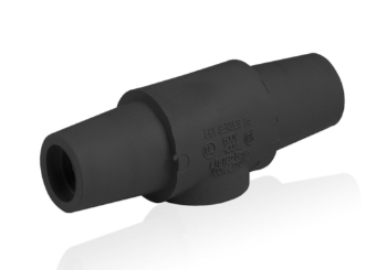 Leviton 16A24-UE 16 Series Taper Nose Double Female Connector, Cam-Type, Female-Female, 400A Max, Black Finish
