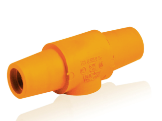 Leviton 16A24-UO 16 Series Taper Nose Double Female Connector, Cam-Type, Female-Female, 400A Max, Orange Finish