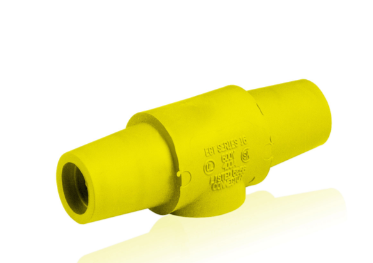 Leviton 16A24-UY 16 Series Taper Nose Double Female Connector, Cam-Type, Female-Female, 400A Max, Yellow Finish